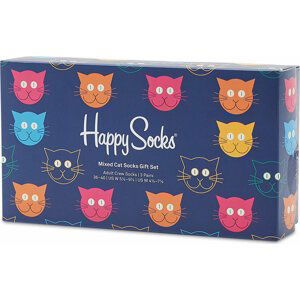 Sada 3 párů vysokých ponožek unisex Happy Socks XMJA08-0150 Černá