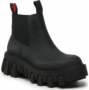 Kotníková obuv s elastickým prvkem Tommy Jeans Tjw Rubber Rain Boot EN0EN02234 Black BDS