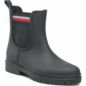 Holínky Tommy Hilfiger Rain Boot Ankle Elastic FW0FW06774 Black BDS