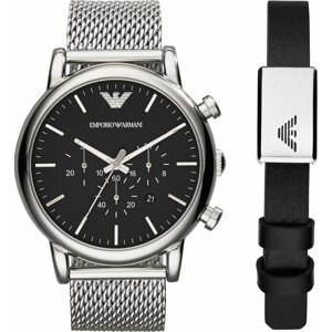 Hodinky Emporio Armani AR80062SET Silver/Black