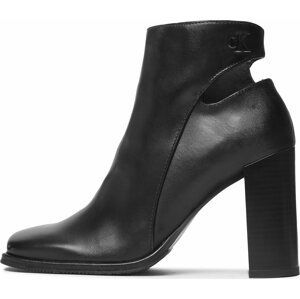 Polokozačky Calvin Klein Jeans Heel Zip Boot Lth YW0YW01070 Triple Black BEH