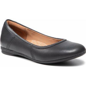 Baleríny Clarks Canebay Plain 261612824 Black Leather