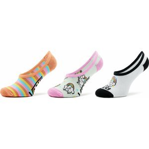 Sada 3 párů dětských kotníkových ponožek Vans Rainbow Rider Canoodle VN0007B4YB21 White/Black