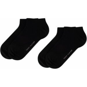 Sada 2 párů dámských nízkých ponožek Tommy Hilfiger 343024001 Black 200