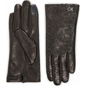 Dámské rukavice Calvin Klein Re-Lock Emb/Deb Leather Gloves K60K611165 Ck Black BAX