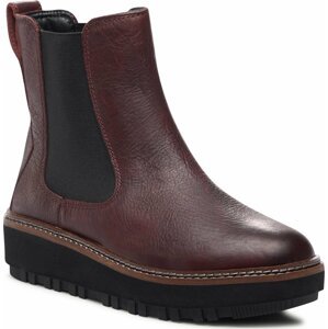 Kotníková obuv s elastickým prvkem Clarks Orianna W Up 261748224 Burgundy Leather