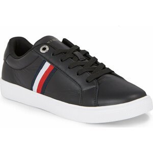Sneakersy Tommy Hilfiger Essential Stripes Court Sneaker FW0FW07449 Black BDS
