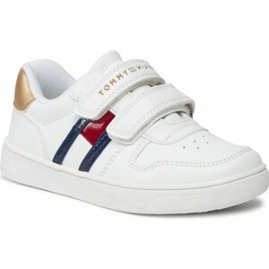 Sneakersy Tommy Hilfiger Flag Low Cut Velcro Sneaker T1A9-32956-1355 S White/Platinum X048