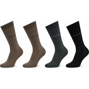 Sada 4 párů pánských vysokých ponožek Calvin Klein 701224106 Grey Combo 002