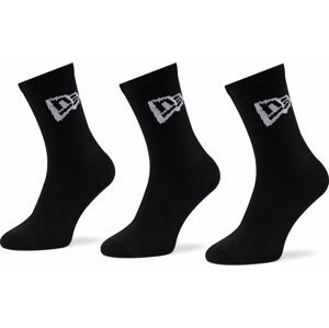 Sada 3 párů vysokých ponožek unisex New Era Flag Crew 13113643 Black
