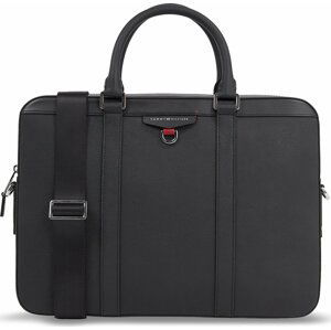 Brašna na notebook Tommy Hilfiger Th Structured Leather Comp Bag AM0AM11562 Black BDS