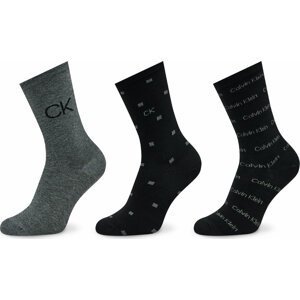 Sada 3 párů dámských vysokých ponožek Calvin Klein 701224118 Black Combo 001