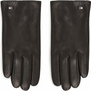 Pánské rukavice Tommy Hilfiger Essential Flag Leather Gloves AM0AM11482 Black BDS