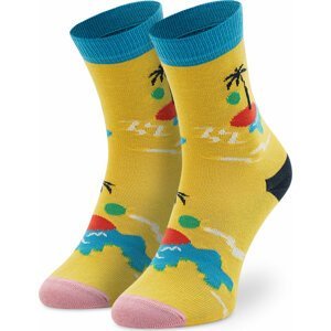 Vysoké dětské ponožky Happy Socks KIIT01-2200 Žlutá