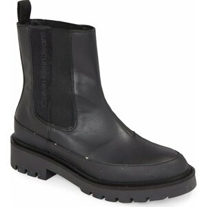 Kotníková obuv s elastickým prvkem Calvin Klein Jeans Combat Mid Chelsea Boot Wn YW0YW01254 Triple Black 0GT