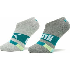 Sada 2 párů dětských nízkých ponožek Puma Kids Seasonal Sneaker 2P 938008 Grey Combo 02