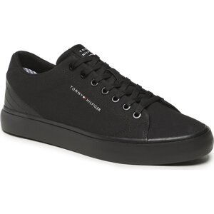 Tenisky Tommy Hilfiger Th Hi Vulc Core Low Canvas FM0FM04737 Černá