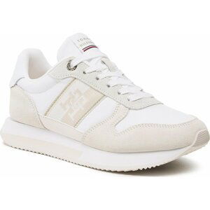 Sneakersy Tommy Hilfiger Runner With Th Webbing FW0FW06948 White YBS