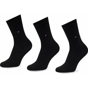 Sada 3 párů dámských vysokých ponožek Tommy Hilfiger 701220262 Black 002