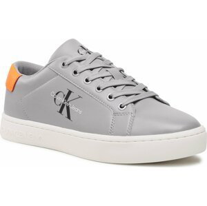 Sneakersy Calvin Klein Jeans Classic Cupsole Laceup Low Lth YM0YM00491 Formal Gray/Shocking Orange PRJ