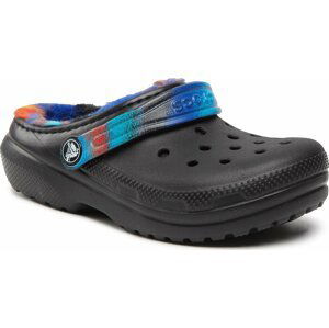 Nazouváky Crocs Classic Lined Spray Dye Clog K 208081 Noir/Multi/Rayures