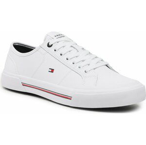 Tenisky Tommy Hilfiger Core Corporate Vulc Leather FM0FM04561 Bílá