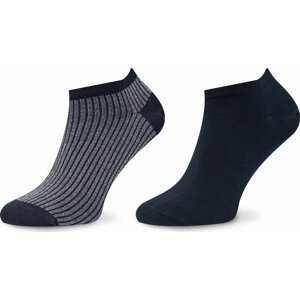 Sada 2 párů dámských nízkých ponožek Tommy Hilfiger 701222650 Navy 002