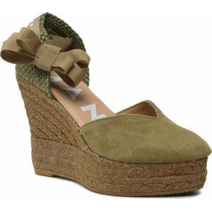 Espadrilky Manebi Shaped Wedge Espadrilles R 2.1 WH Kaki Green On Tone