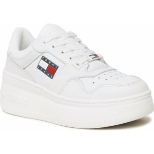Sneakersy Tommy Jeans Retro Basket Flatf EN0EN02086 White 0K4