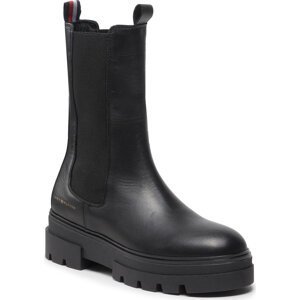 Kotníková obuv s elastickým prvkem Tommy Hilfiger Monochromatic Chelsea Boot FW0FW06730 Black BDS