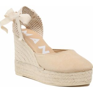 Espadrilky Manebi Soft Suede Wedge Espadrilles M 1.1 WV Champagne Beige