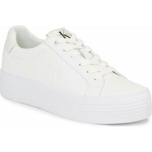 Sneakersy Calvin Klein Jeans Bold Vulc Flatf Laceup Lth Wn YW0YW01144 Bright White/Creamy White 01T