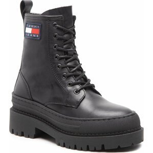 Turistická obuv Tommy Jeans Lace Up Boot EN0EN01899 Black BDS