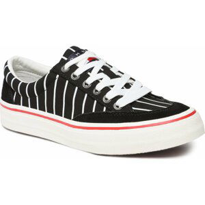 Tenisky Tommy Jeans Skate Canvas Stripes EM0EM01153 Black BDS