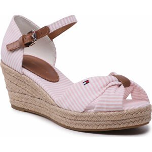 Espadrilky Tommy Hilfiger High Wedge Seersucker FW0FW07158 Seersucker/Soothing Pink 0J8