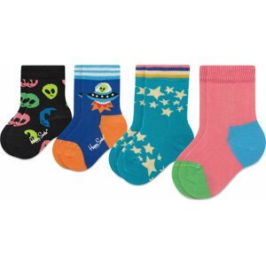 Sada 4 párů dětských vysokých ponožek Happy Socks XKSPC09-0200 Barevná