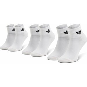Sada 3 párů vysokých ponožek unisex adidas Mid-Cut Crew FT8529 White