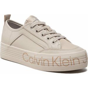 Sneakersy Calvin Klein Jeans Vulc Flatf Low Wrap Around Logo YW0YW01025 Eggshell ACF