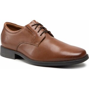 Polobotky Clarks Tilden Plain 261300977 Dark Tan Leather