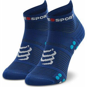 Klasické ponožky Unisex Compressport Pro Racing Socks V4.0 Run Low XU00047B_533 Sodalite/Fluo Blue