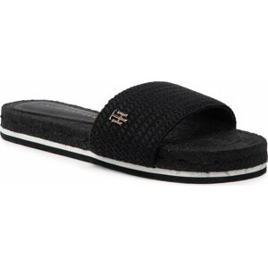 Espadrilky Tommy Hilfiger Th Textured Flat Sandal FW0FW06438 Black BDS