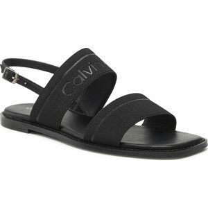 Sandály Calvin Klein Squared Flat Sandal He HW0HW01496 Černá