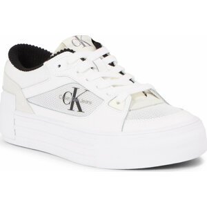 Sneakersy Calvin Klein Jeans Bold Vulc Flatf Laceup Lth Mix YW0YW01174 Bright White/Black YBR