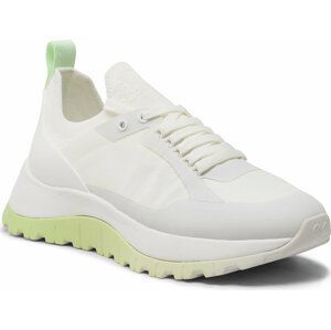 Sneakersy Calvin Klein Knit Runner Dynamic Lace Up HW0HW01446 White/Spirit Green 0IR