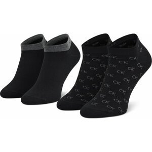 Sada 2 párů pánských nízkých ponožek Calvin Klein 701218715 Black 001
