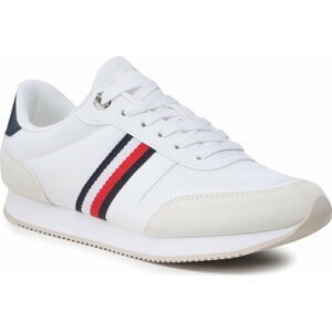 Sneakersy Tommy Hilfiger Essential Stripes Runner FW0FW07382 White YBS