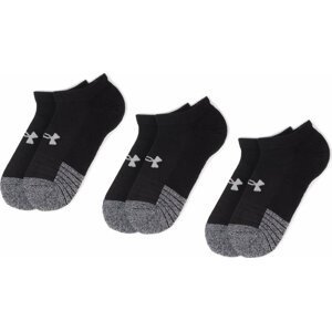 Sada 3 párů nízkých ponožek unisex Under Armour Heatgear No Show Sock 1346755-001 Black