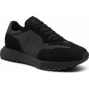 Sneakersy Calvin Klein Low Top Lace Up Mix HM0HM00497 Triple Black 00U