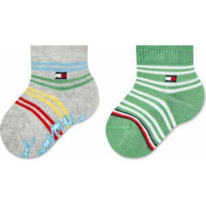 Sada 2 párů dětských nízkých ponožek Tommy Hilfiger 701222671 Light Grey Melange/chMulticolor 002