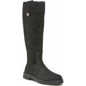 Kozačky ve vojenském stylu Tommy Hilfiger Th Coin Longboot FW0FW07049 Black BDS